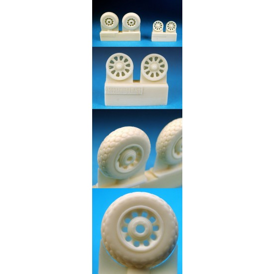 1/48 P-51 Mustang Oval Tread Pattern Wheels for A-36 &P-51A, B, C, D, &K model Mustangs