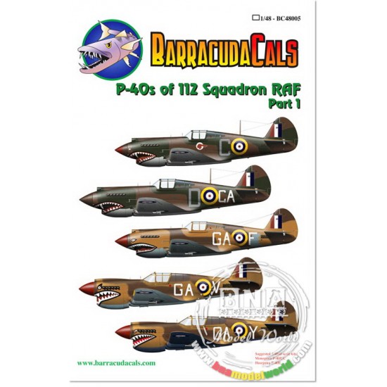 1/48 P-40s of 112 Squadron RAF Part 1 Decals