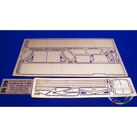 Photo-etched Fenders for 1/35 Russian Medium Tank T-55A for Tamiya/Trumpeter kit