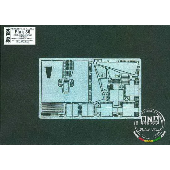 Photo-etched Armour for 1/35 German 88mm AA Gun Flakvierling 36 for Dragon kit