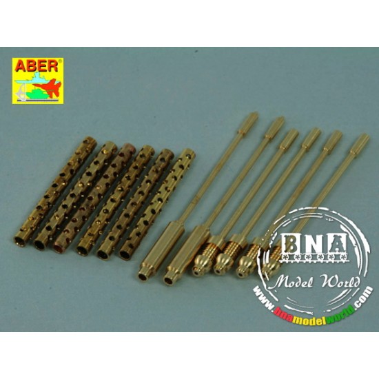 1/32 Turned US .50 Cal (12.7mm) Browning M2 Barrels for P-51 Mustang (6pcs)