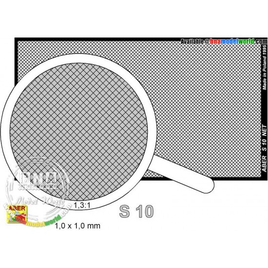 Photo-etched Net 1.0mm x 1.0mm (Net Dimension without frame: 75mm x 42mm)
