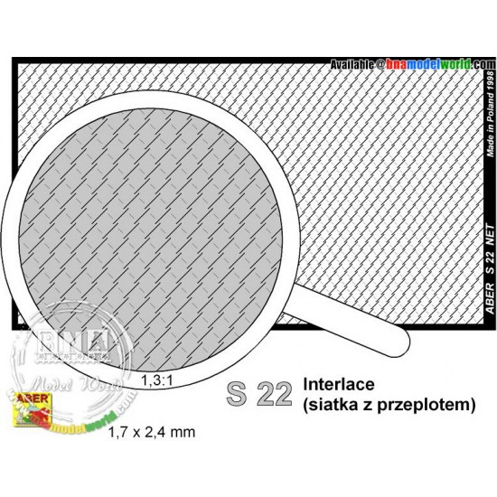 Net with Interlaced Mesh 1.7mm x 2.4mm (Dimensions: 75mm x 42mm)