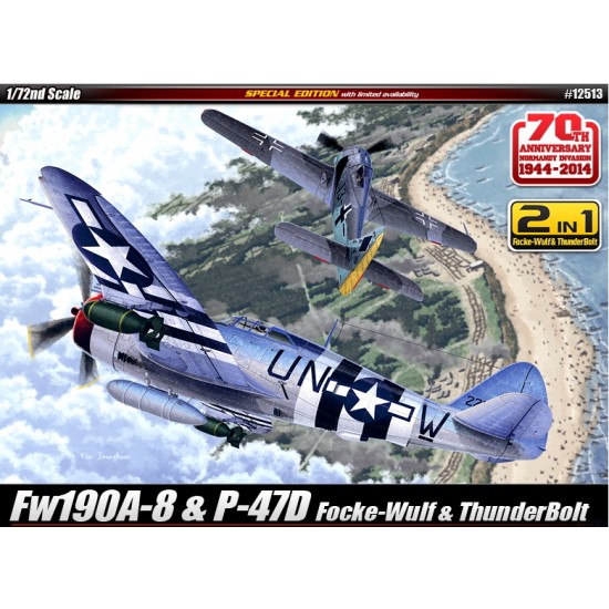 1/72 Thunderbolt P-47D & Focke-Wulf FW190A-8 (2in1) D-Day 70th Anniversary 1944 Limited