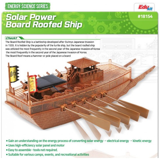 Solar Power Board Roofed Ship [Edu Kit]
