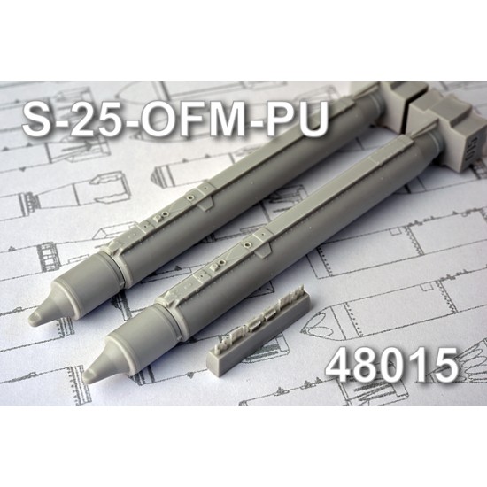 1/48 S-25-OFM-O-25L Unguided Air-Launched Rocket (2 Rockets w/O-25L Launchers)