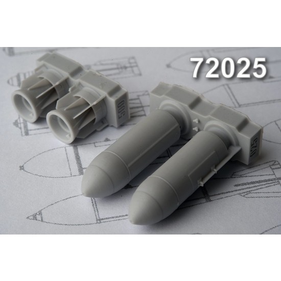 1/72 RBK-500 Ptab-1500kg Cluster Bomb Loaded (2pcs) w/Heat Submunitions ...