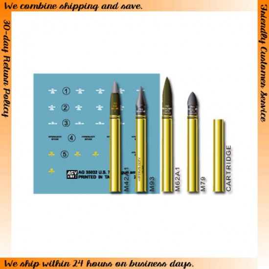 1/35 US 76mm Gun Ammo Set (Brass)