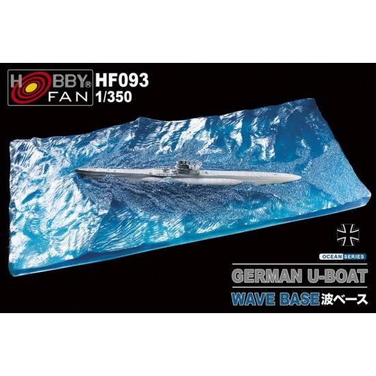 1/350 "Ocean Waves" Ship Diorama Base (29.5 x 11.8 x 3.2cm) for German U-Boat