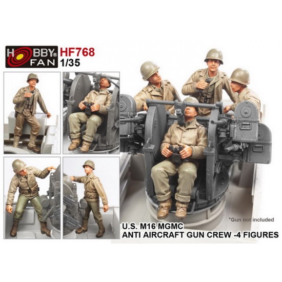 1/35 US M16 MGMC Anti Aircraft Gun Crew (4 Figures)