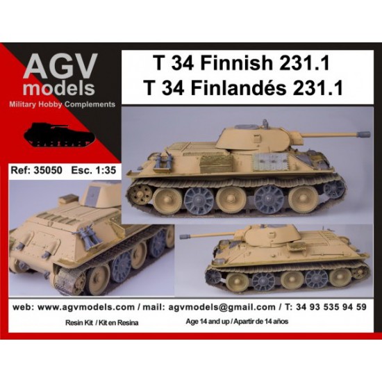 1/35 Finnish Tank T-34 mod. 231.1 (Resin+PE)