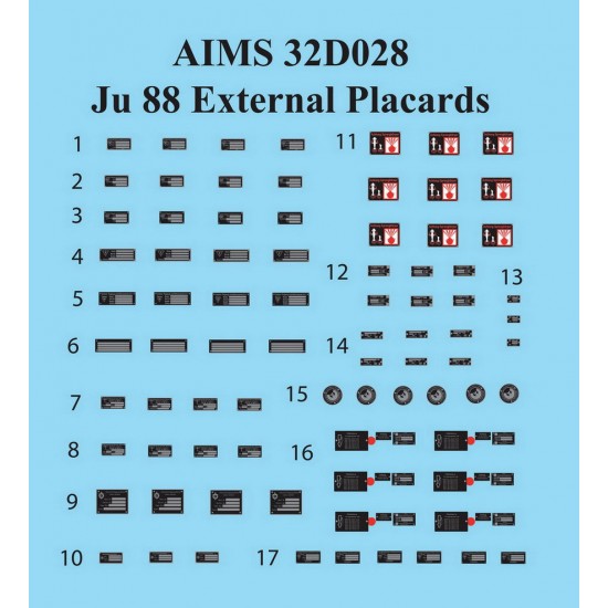 Decals for 1/32 Junkers Ju 88 External Placards