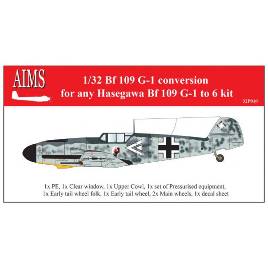 1/32 Messerschmitt Bf-109G-1 Conversion Set for Hasegawa kits