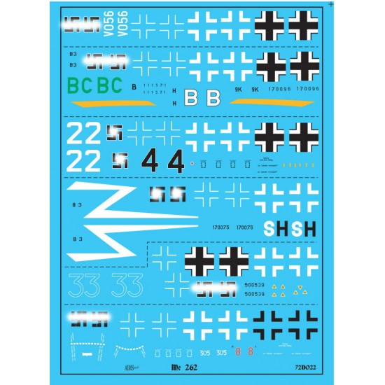 1/72 Messerschmitt Me 262 Collection Decals