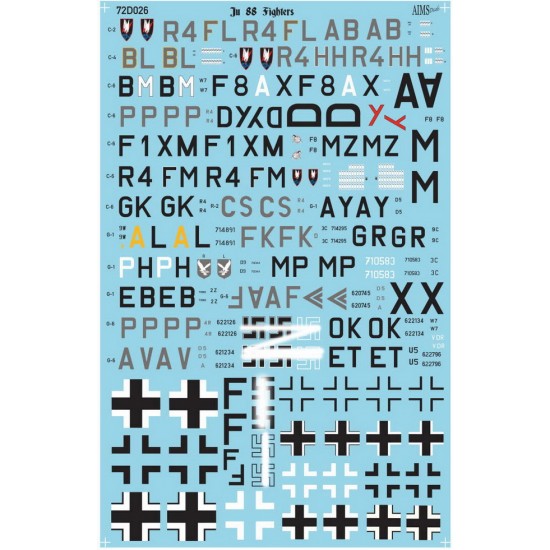 1/72 Ju-88G-1/6/C-2/4/6 Fighter Decals
