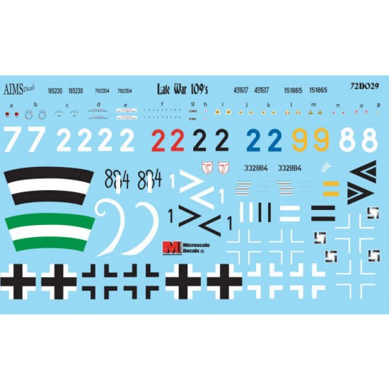 1/72 Late War Messerschmitt Bf-109s Decals