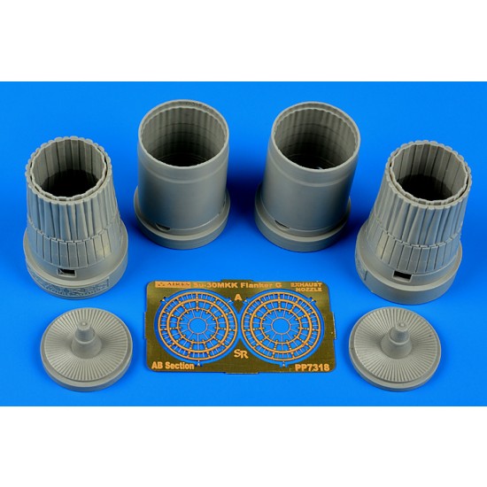 1/72 Sukhoi Su-30MKK Flanker G Exhaust Nozzles for Trumpeter kit