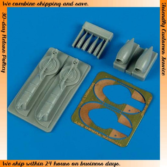 1/48 Lockheed P-38J Lightning Update Turbo & Air Intakes for Academy / Eduard kits