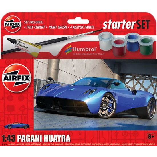 1/43 Small Starter Set - New Pagani Huayra w/Paints, Brush & Glue
