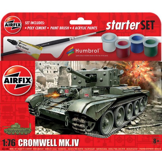 1/76 Cromwell Mk.IV Gift Set Gift Set (kit, paints, cement, brush)