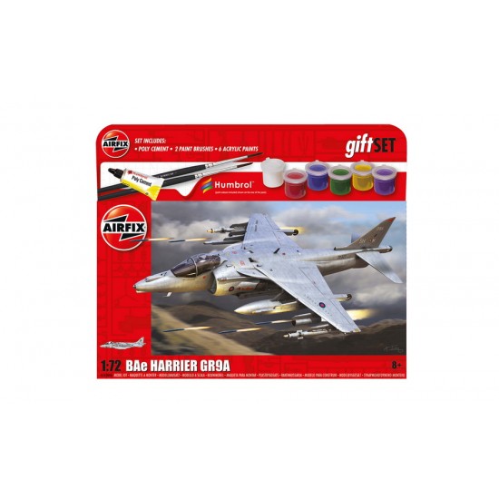 1/72 BAE Harrier GR.9A Gift Set (kit, paints, cement, brush)