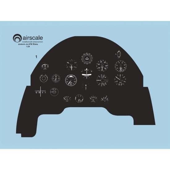 1/24 Junkers Ju87 Stuka Instrument Panel Decals for Airfix kits