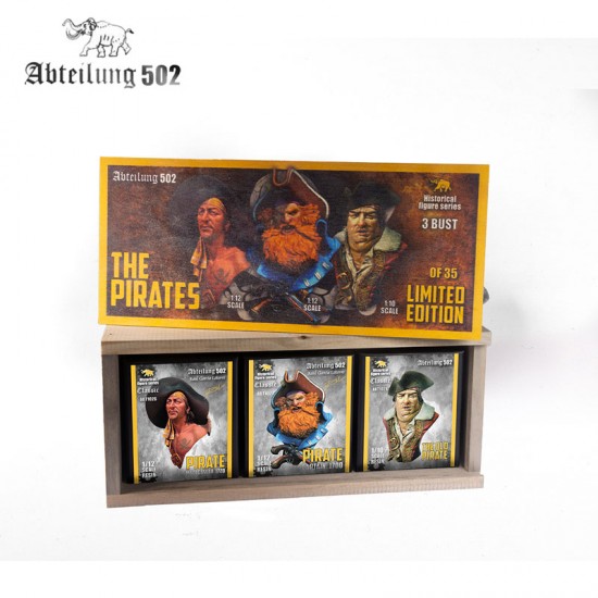 1/10 1/12 Historical Pirate Busts Raul Latorre Deluxe Wooden Box