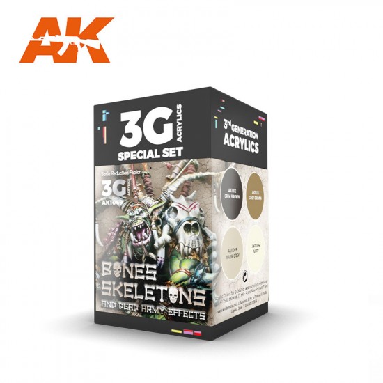 Acrylic Paint 3G Set for Wargame - Bones And Skeletons (4x 17ml)