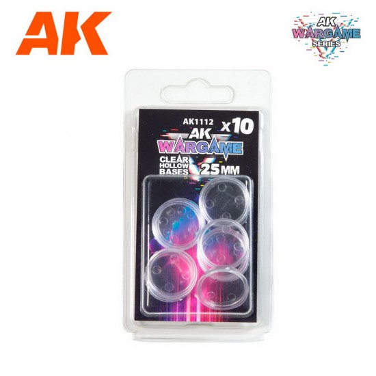 25mm Clear Hollow Base for Wargame Miniatures (10pcs)