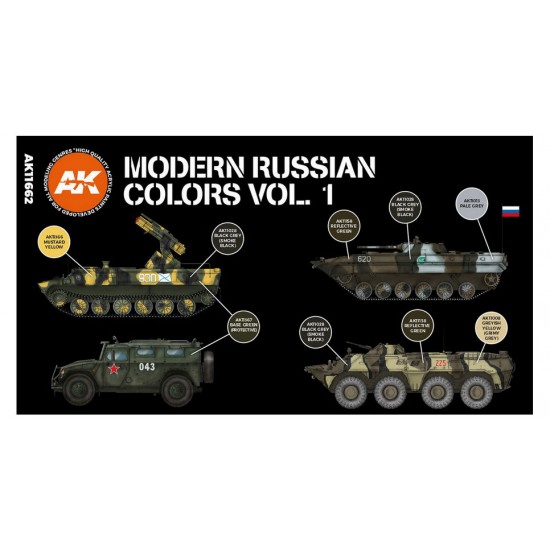 Acrylic Paint (3rd Generation) Set for AFV - Modern Russian Colours Vol 1 3G (6x 17ml)