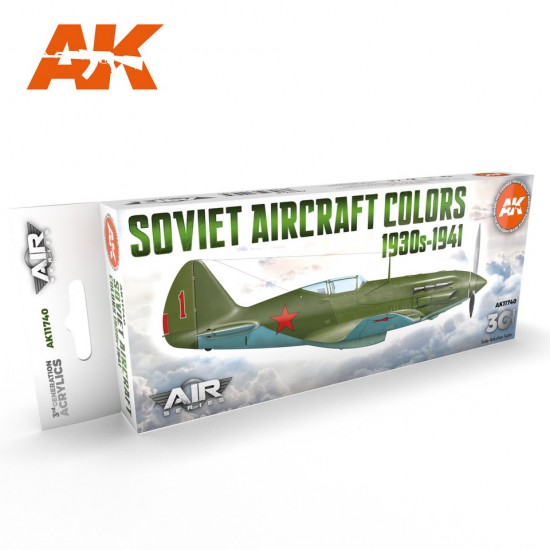 Acrylic Paint 3rd Gen set for Aircraft - Soviet Aircraft Colours 1930s-1941 (8x 17ml)