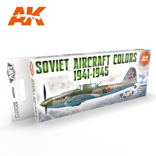 Acrylic Paint 3rd Gen set for Aircraft - Soviet Aircraft Colours 1941-1945 (8x 17ml)