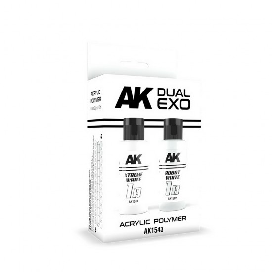 Acrylic Paint Set - Dual Exo #Xtreme White & Robot White (2x 60ml) for Gunpla/Sci-Fi