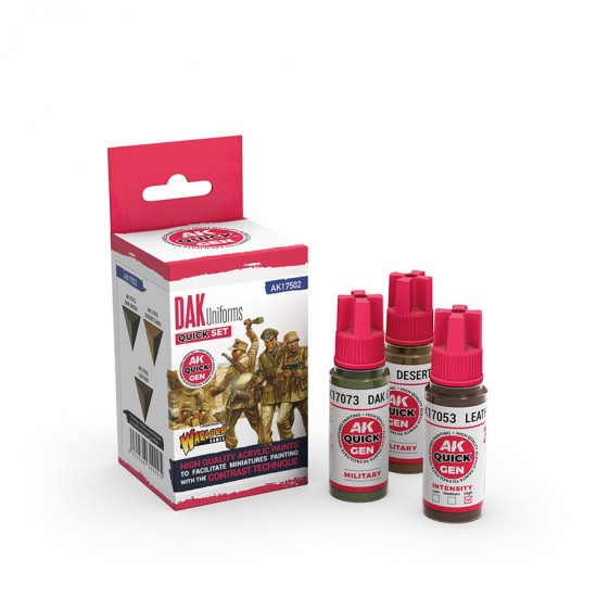 Acrylic Colour set for Contrast Painting - Quick Gen #Dak Uniforms (3x 18ml)