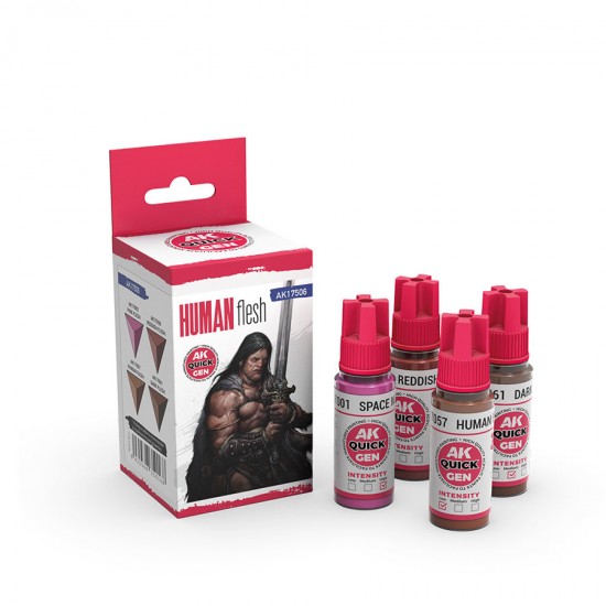 Acrylic Colour set for Contrast Painting - Quick Gen #Human Flesh (4x 18ml)