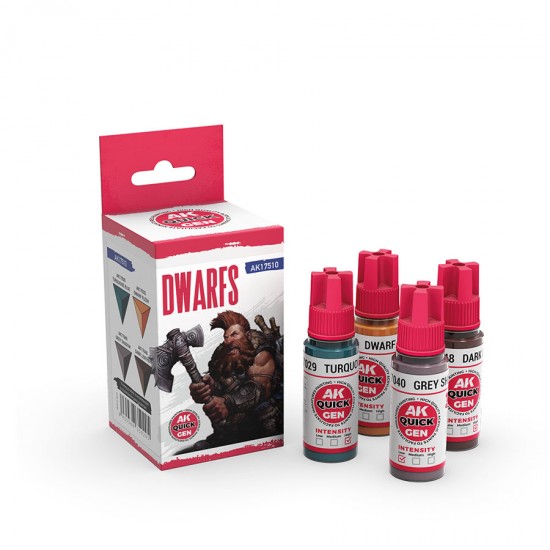 Acrylic Colour set for Contrast Painting - Quick Gen #Dwarfs (4x 18ml)