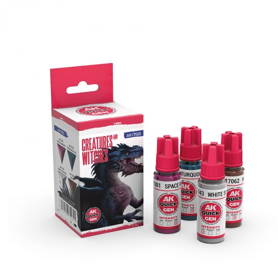 Acrylic Colour set for Contrast Painting - Quick Gen #Creatures And Witches (4x 18ml)