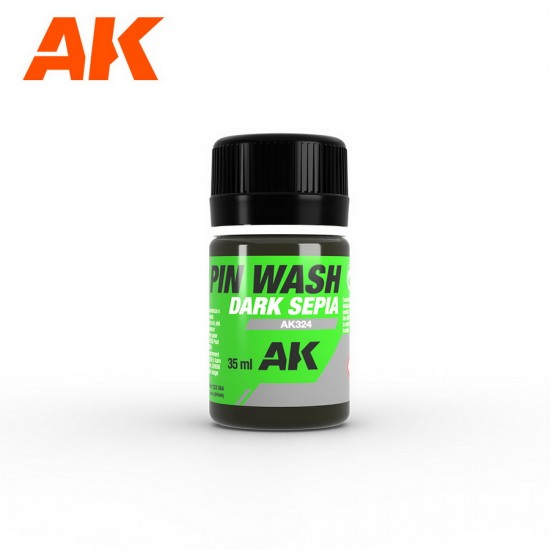 Dark Sepia Pin Wash (35ml, Enamel effects)