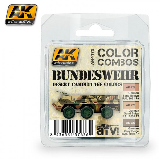 Acrylic Paint Set - Bundeswehr Desert Camouflage Colours (3 x 17ml)