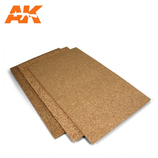 Cork Sheets - Coarse Grained #200 x 300 x 2mm (2 Sheets) 