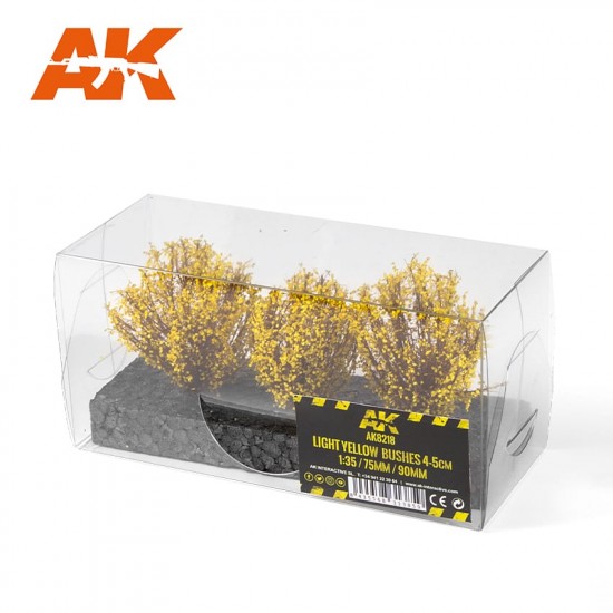 Light Yellow Bushes 40-60mm for 1/35 / 75mm / 1/20 Scale Scene