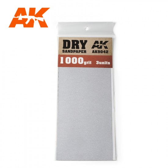 Dry Sandpaper 1000 Grit (3pcs)