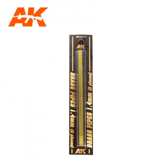 Brass Pipes (diameter: 1.4mm, length: 20cm, 5pcs)