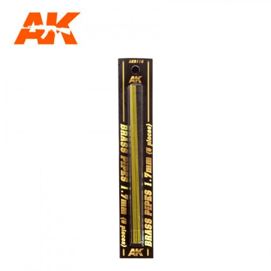 Brass Pipes (diameter: 1.7mm, length: 20cm, 5pcs)