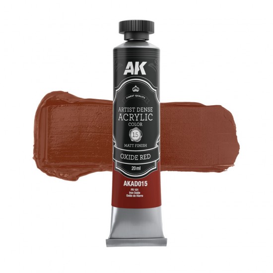 Artist Dense Acrylic Colour - Oxide Red (20ml, matt finish)