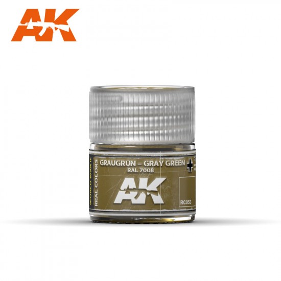 Real Colours Series Acrylic Lacquer Paint - Graugrun-Gray Green RAL 7008 (10ml)