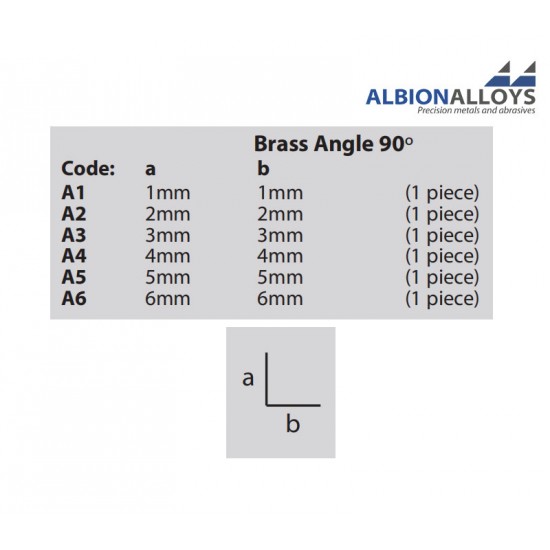 Metric Range - Brass Angle 90 degree #a/b 6mm, L: 305mm (1pc)