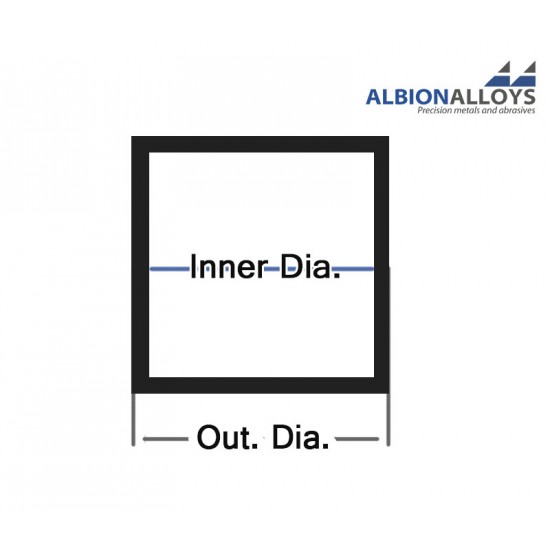 Metric Range - Square Brass Tube #Out. Dia. 6.35mm, Inner Dia. 5.55mm, L: 305mm (2pcs)