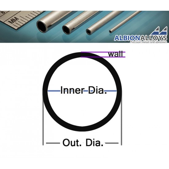 Metric Range - Copper Tube #Out. Dia. 1mm, Wall 0.25mm, Inner Dia. 0.5mm, L: 305mm (4pcs)