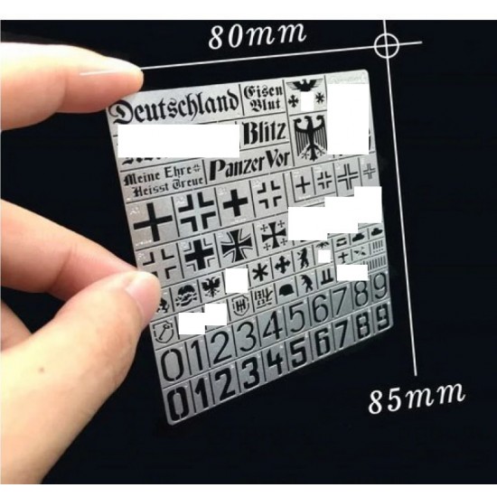 WWII German Stencil (Masking) for 1/32, 1/35 Scale Models (80x85mm)